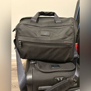 Tumi Black Nylon Alpha II Weekender Bag